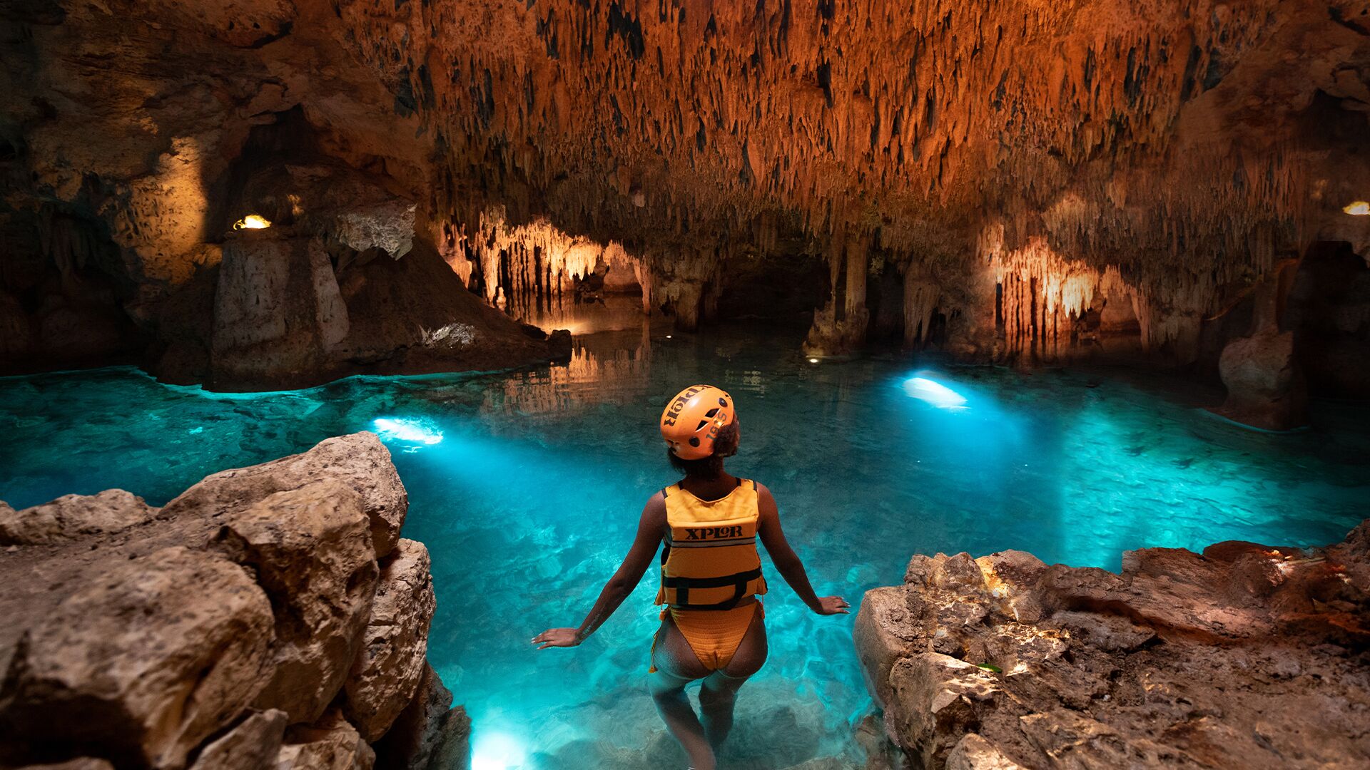 Ride the ZipLines, 4wheelers and kayak in underground cenotes at X-Plor
